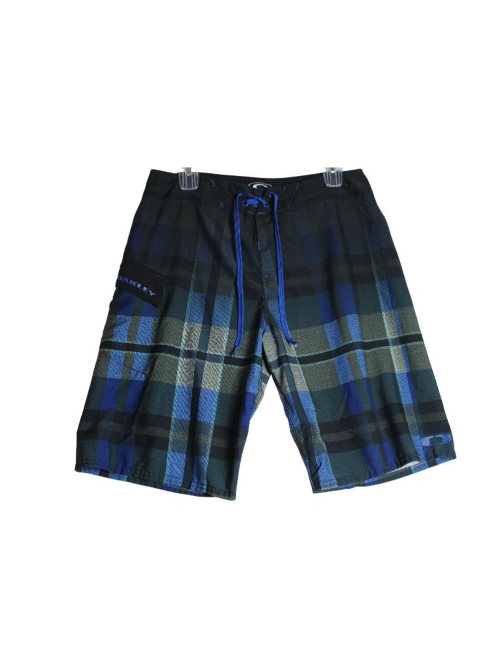 Oakley Blue Plaid Beach Surf Board Swim Shorts Men's 32